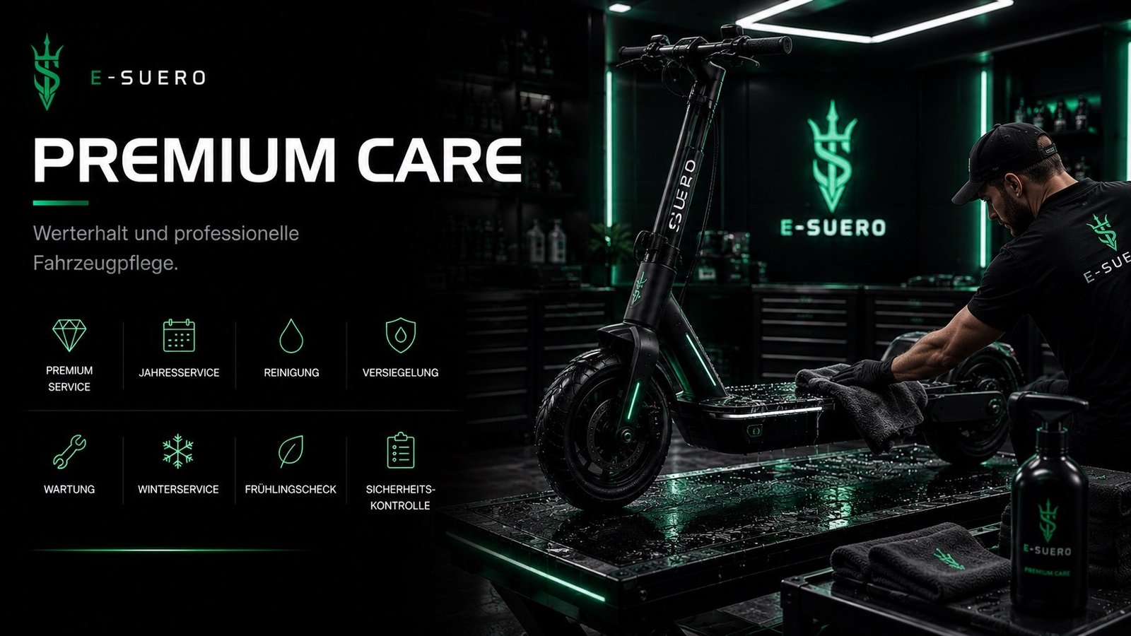 E-Suero Premium Care — Werterhalt und professionelle Fahrzeugpflege.